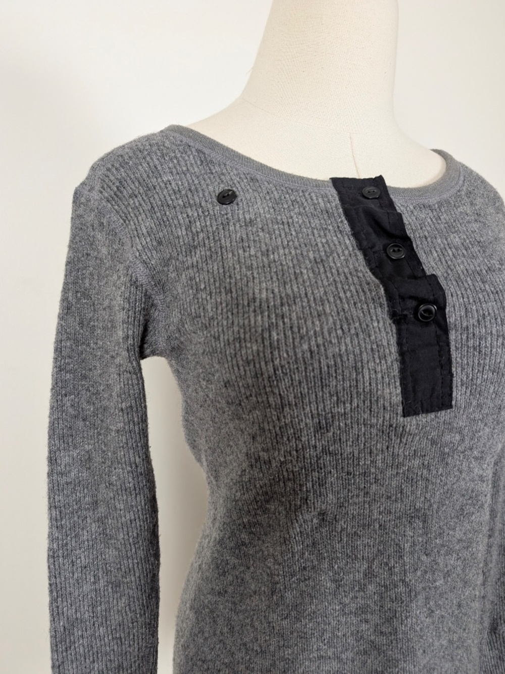 Stanfield Thermal 3/4 Sleeve Top Wool Layer Size Small Grey - Picture 6 of 14
